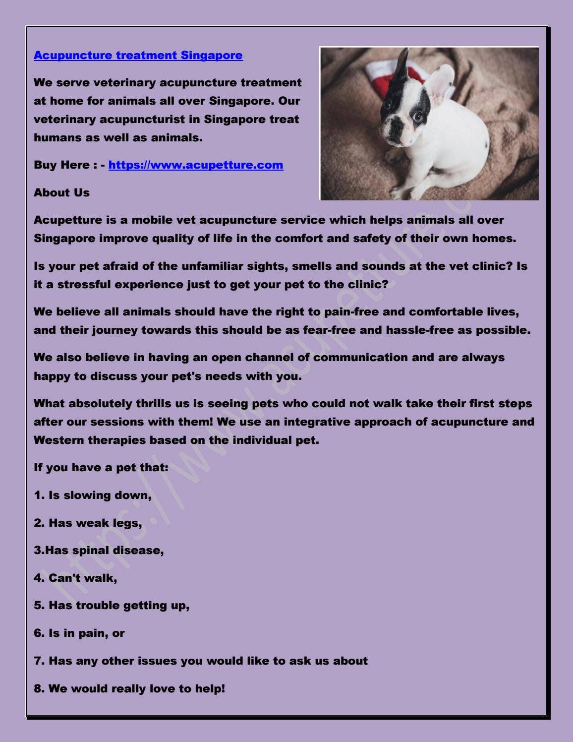 Acupuncture treatment Singapore by cyne ruler - Issuu