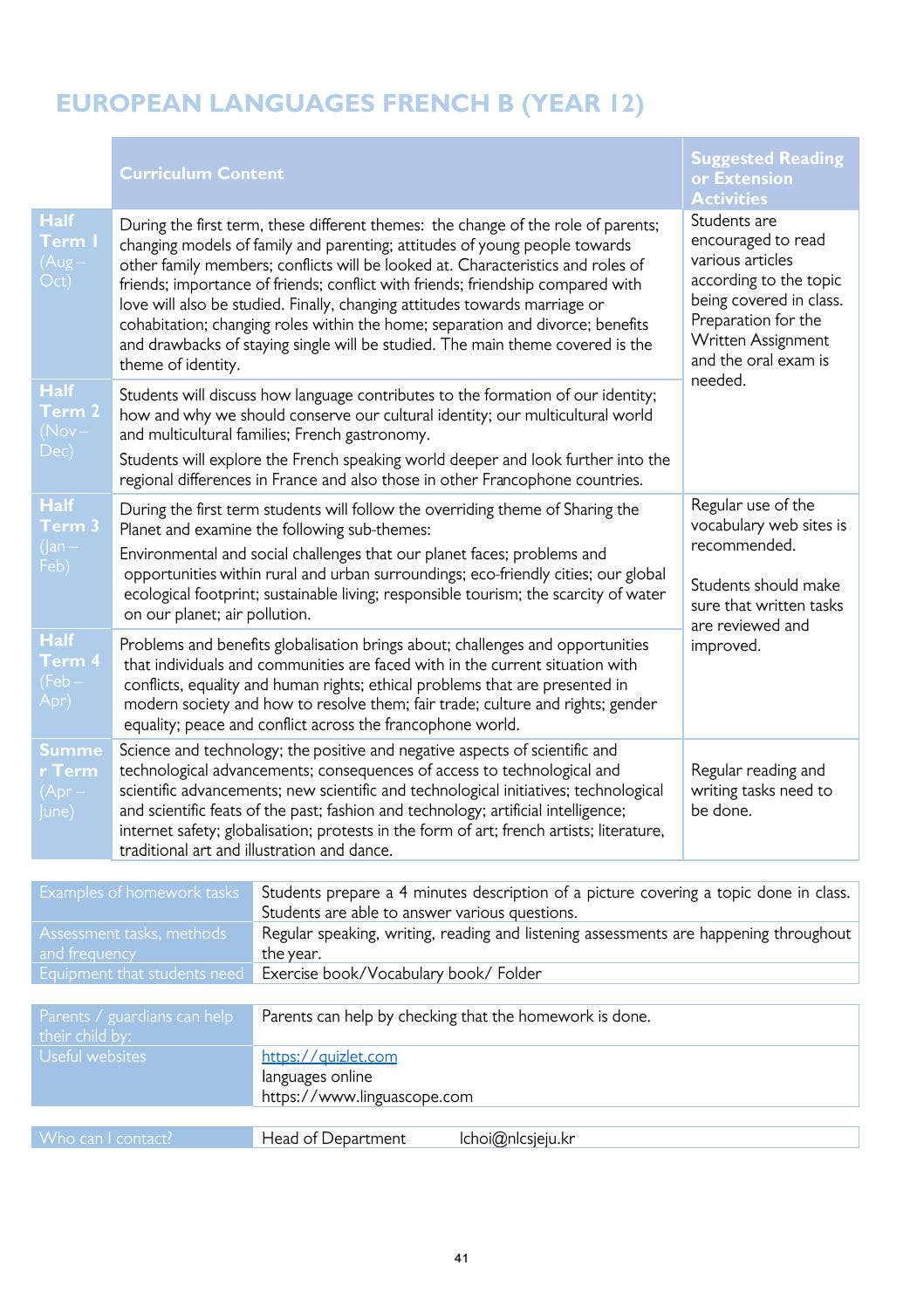 IB Curriculum Guide 2020-21 English/Korean by North London Collegiate ...