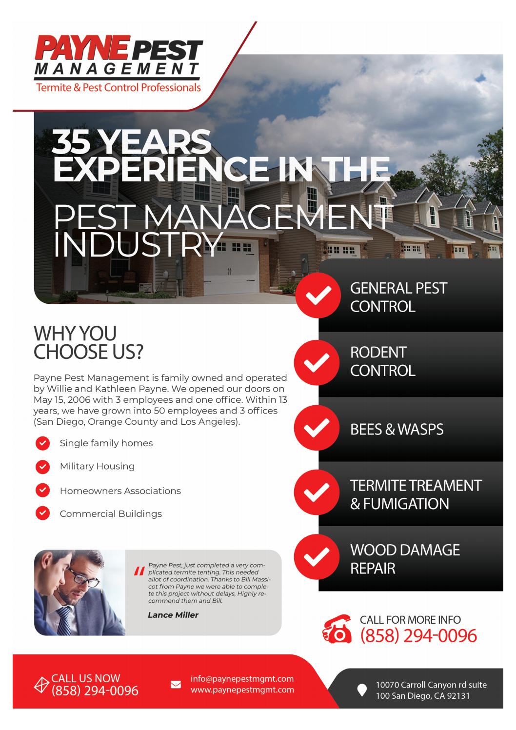 San diego Bee Removal San diego pest control company by Payne pest