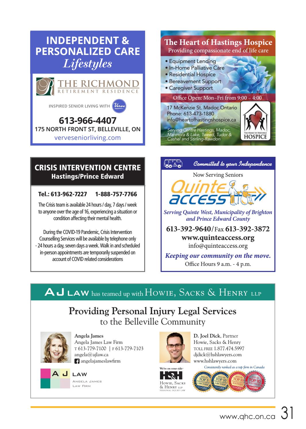 Quinte Health Care Belleville General Patient Services Directory by