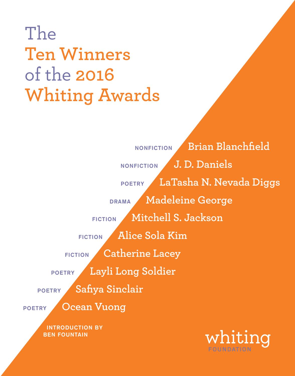 The 2016 Whiting Awards by whitingfoundation Issuu