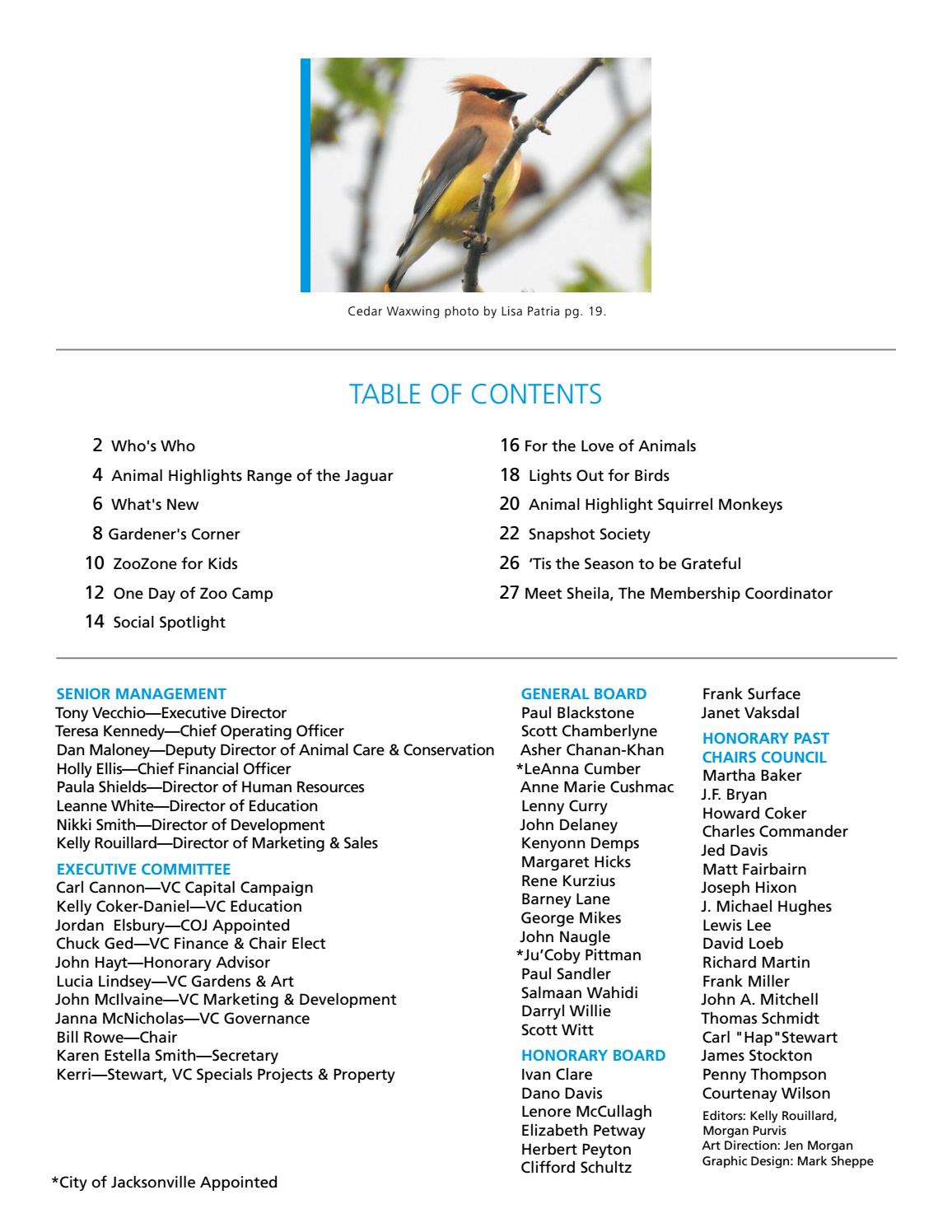 Jacksonville Zoo and Gardens Wild Magazine Winter 202021 by