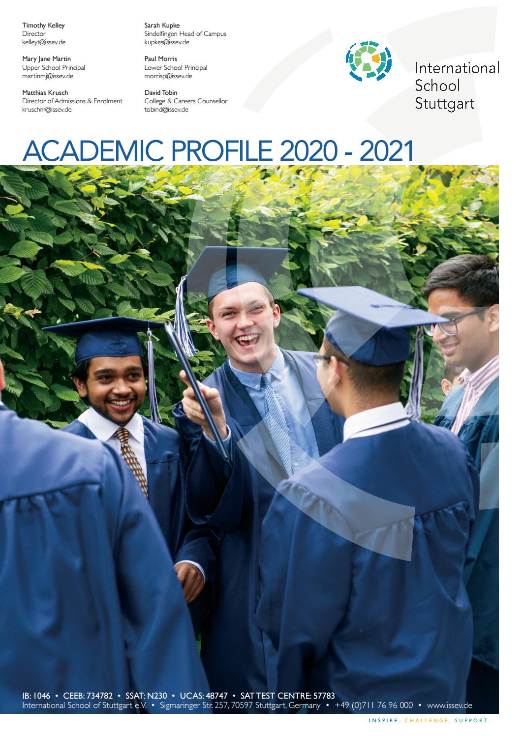 ISS Academic Profile 2020-2021 by International School of Stuttgart e.V ...