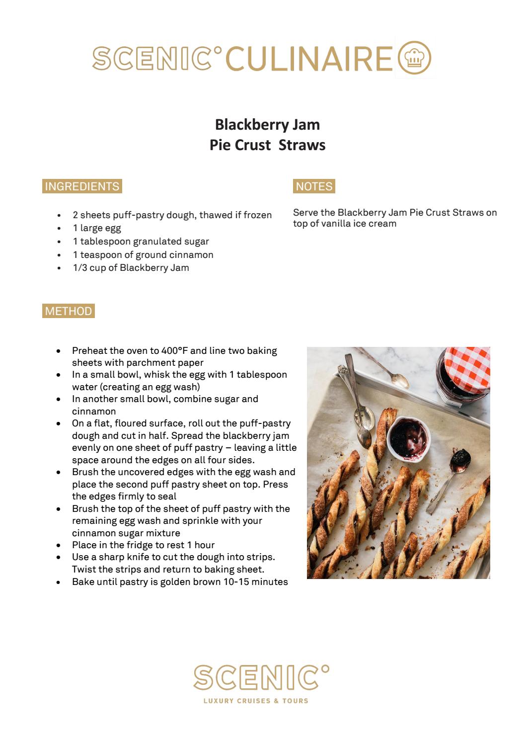 Blackberry Jam Pie Crust Straws by Scenic & Emerald Cruises US Issuu