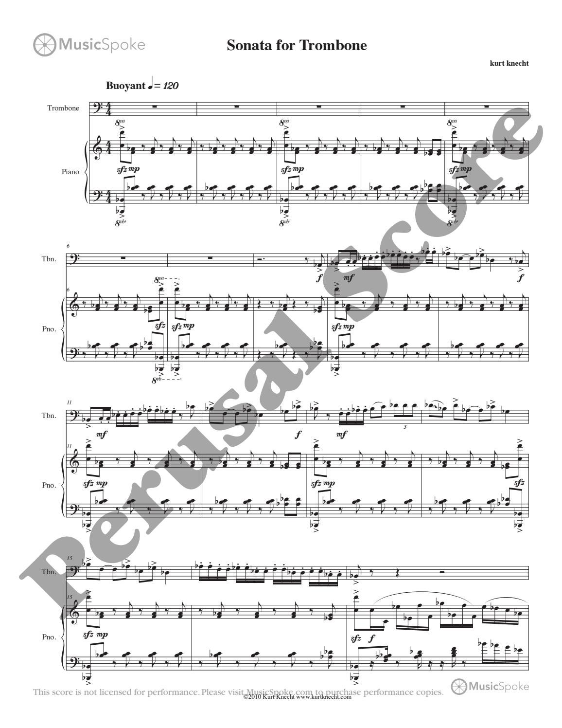 ≡ ISSUU ᐈ Sonata for Trombone Kurt Knecht MusicSpoke ebook pdf