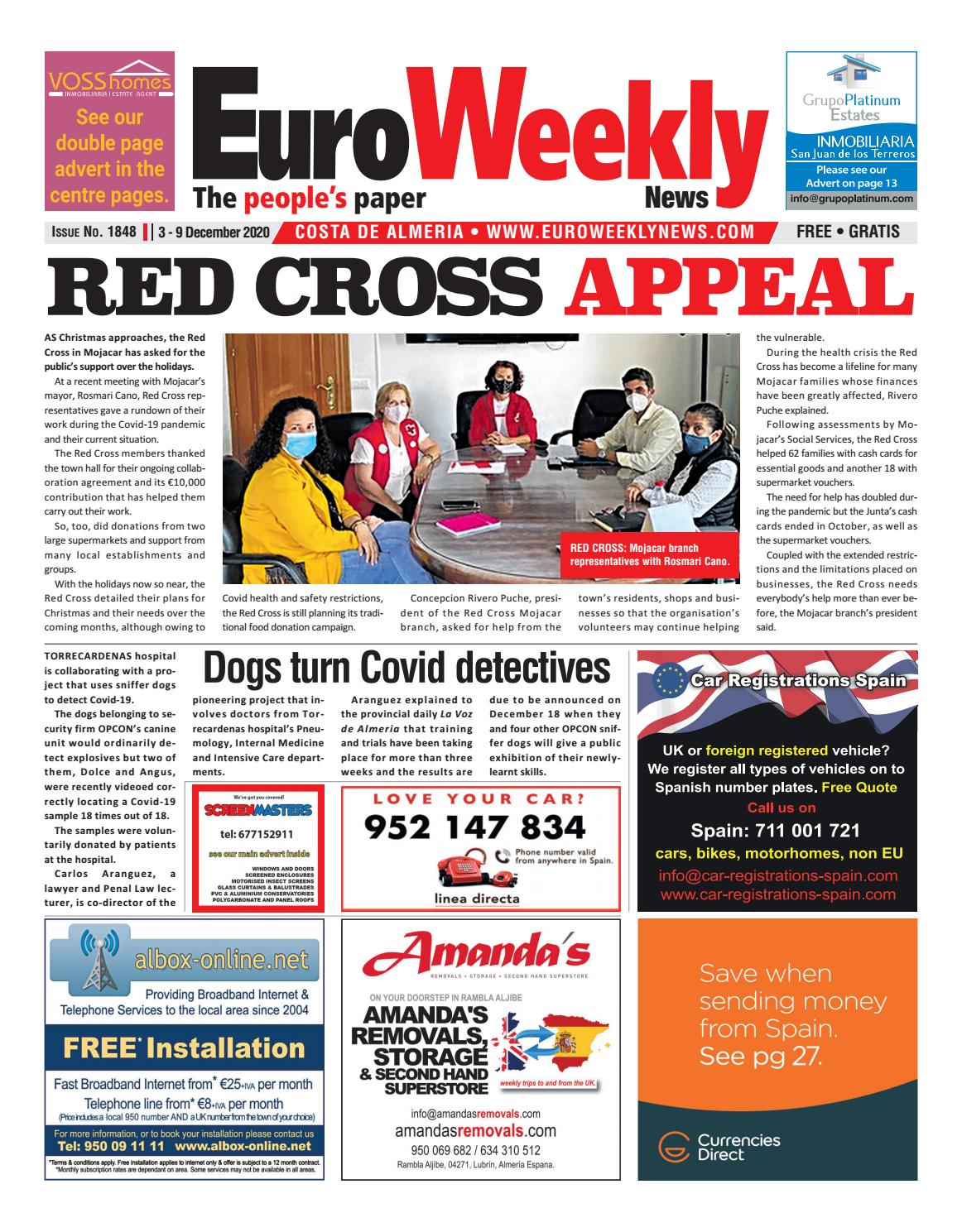 Euro Weekly News Costa De Almeria 3 9 December 2020 Issue 1848 By Euro Weekly News Media S A Issuu