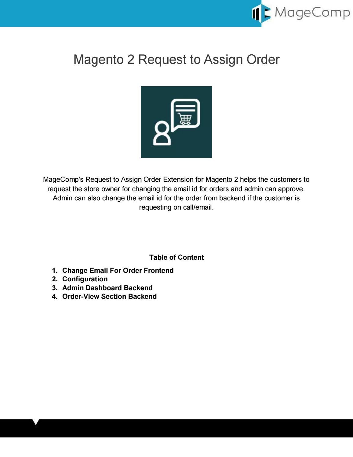 Magento 2 Request to Assign Order by Issuu