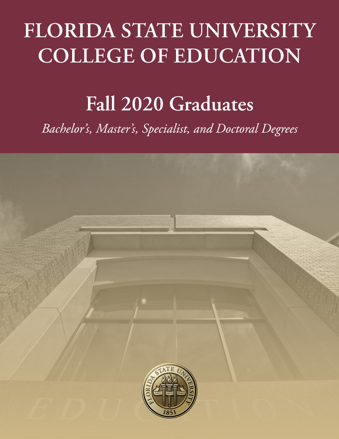 FSU College of Education Fall 2020 Graduation Program by FSU College of