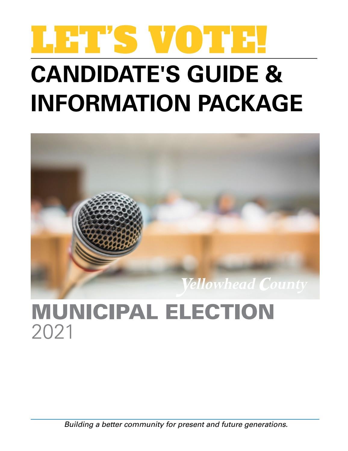 2021 Election Booklet for Yellowhead County Candidate's Guide