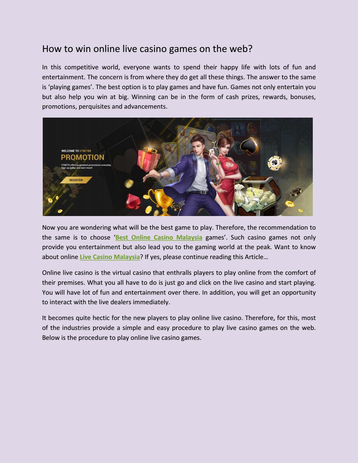 How To Win Online Live Casino Games On The Web By Vtbet Issuu