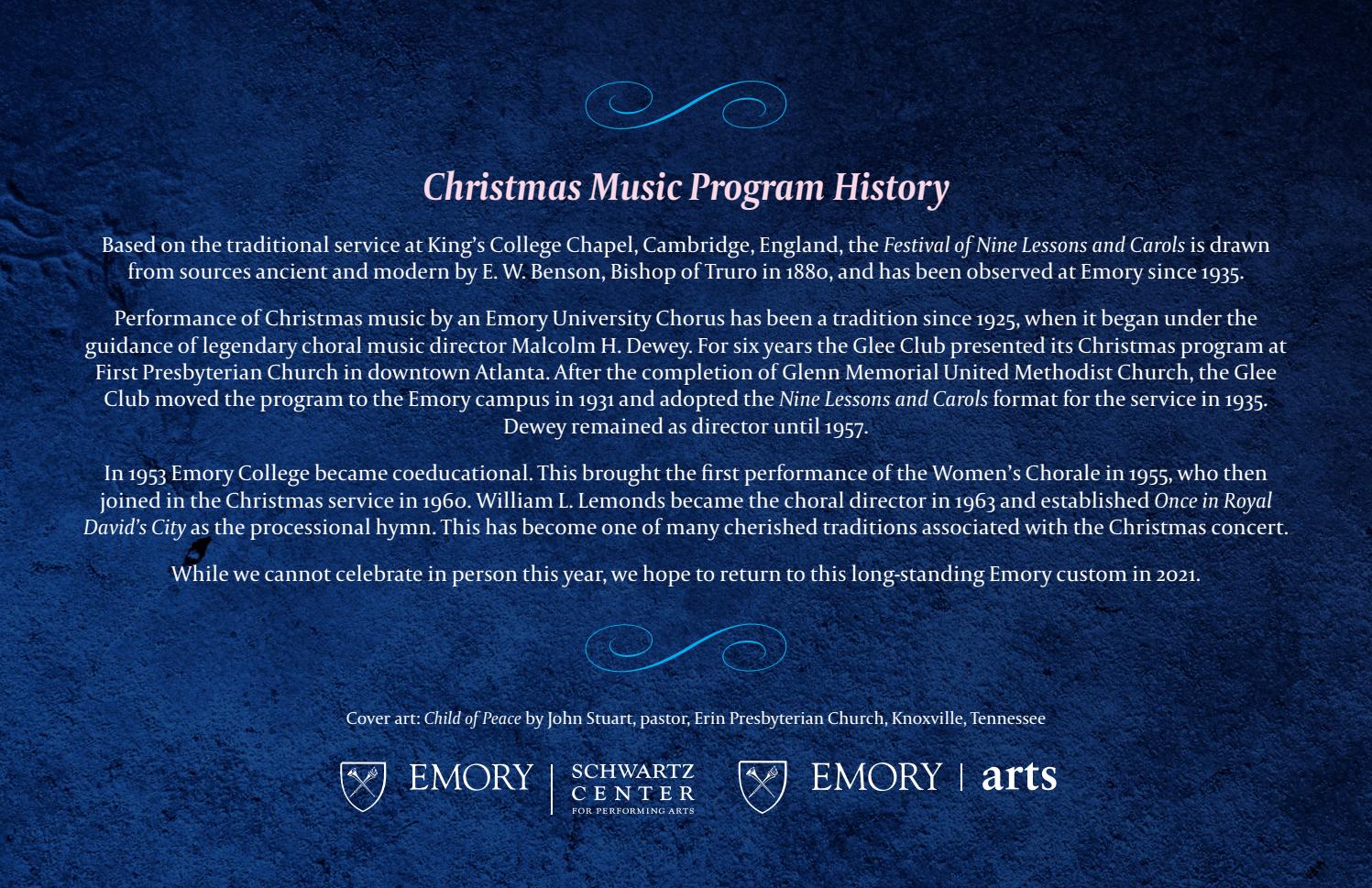 Season's Greetings from the Emory Choirs by Schwartz Center for