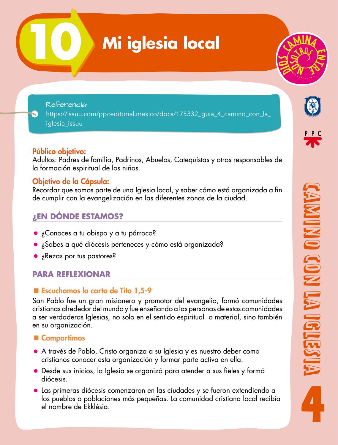 GUÍA 4. CAMINO CON LA IGLESIA. Encuentro 10 by PPC Editorial. México