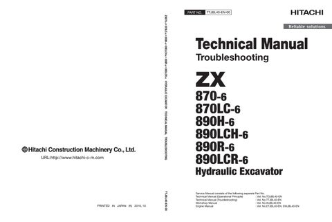 Hitachi ZX870-6 870LC-6 890H-6 890LCH-6 890R-6 890LCR-6
