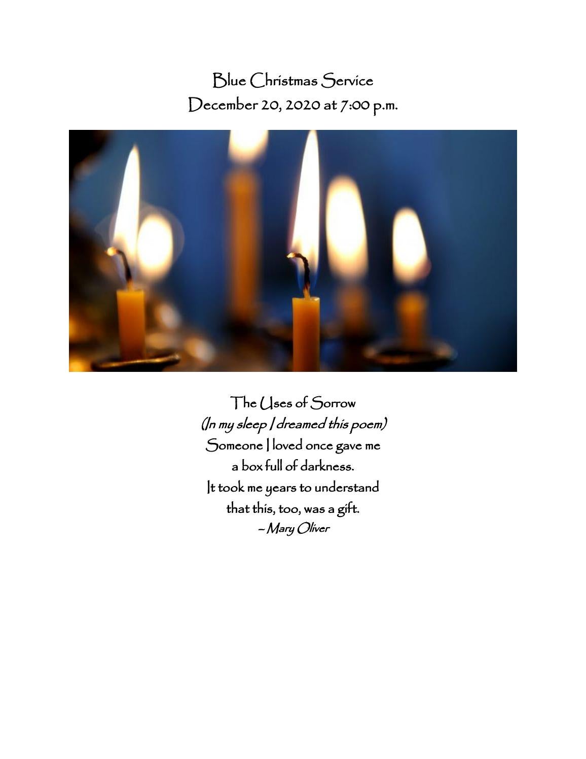Blue Christmas Service December 20, 2020 by stpeter654 Issuu