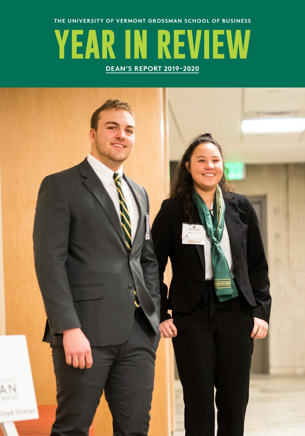 19 Uvm Grossman School Of Business Year In Review Deans Report By Uvm Grossman School Of Business Issuu