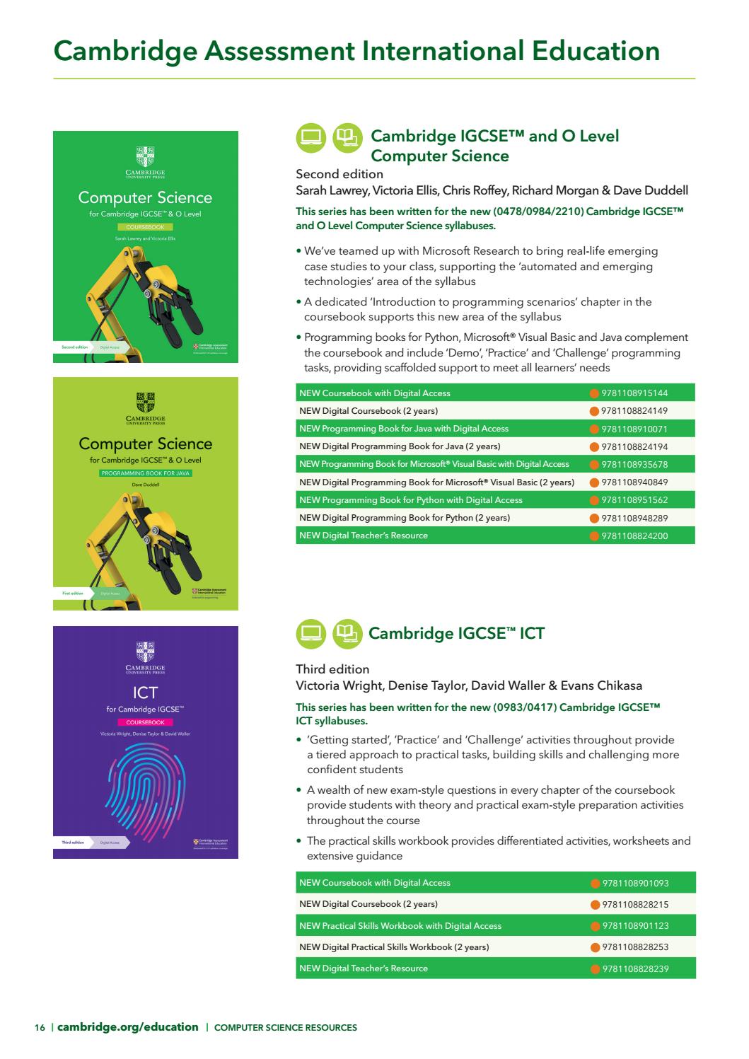 Computer science UK catalogue by Cambridge International Education Issuu