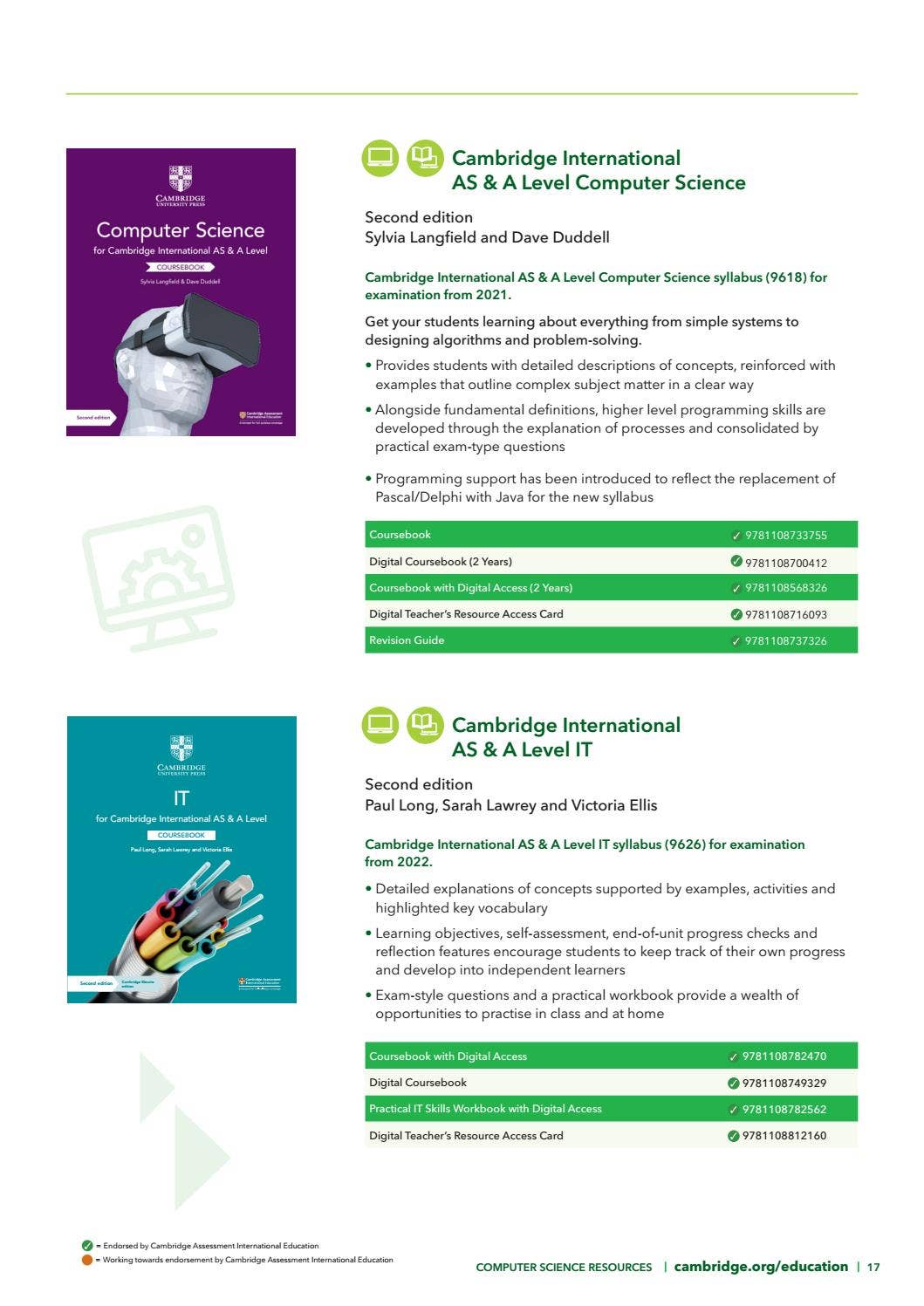 Computer science UK catalogue by Cambridge International Education - Issuu