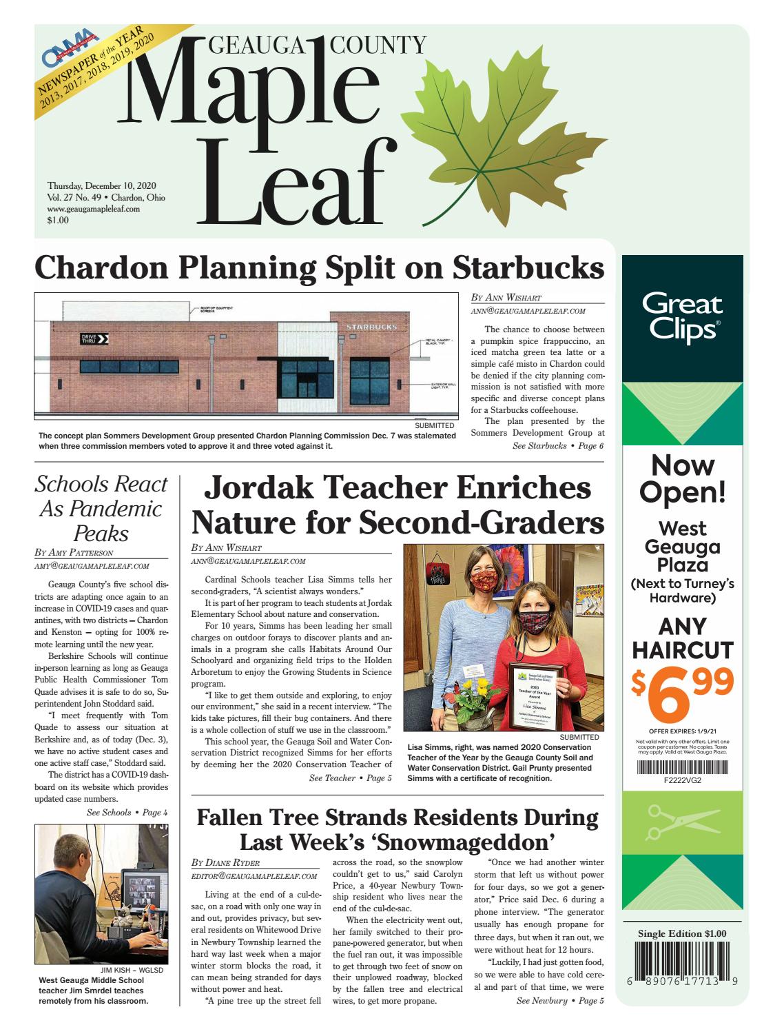 Geauga County Maple Leaf Dec. 10, 2020 by Geauga County Maple Leaf