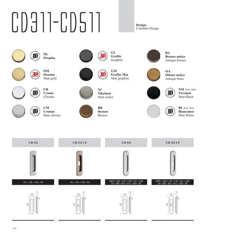 Colombo Design S.p.A. Handles 家具目录 2021: Flush handles | Maniglie ad incasso 第 10 页