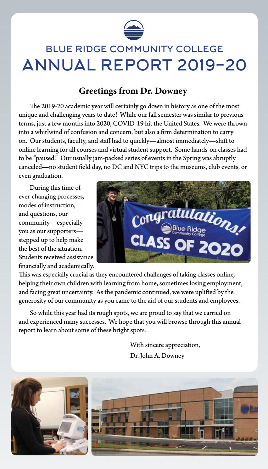 BRCC Annual Report 2019-2020 by Blue Ridge Community College - Issuu
