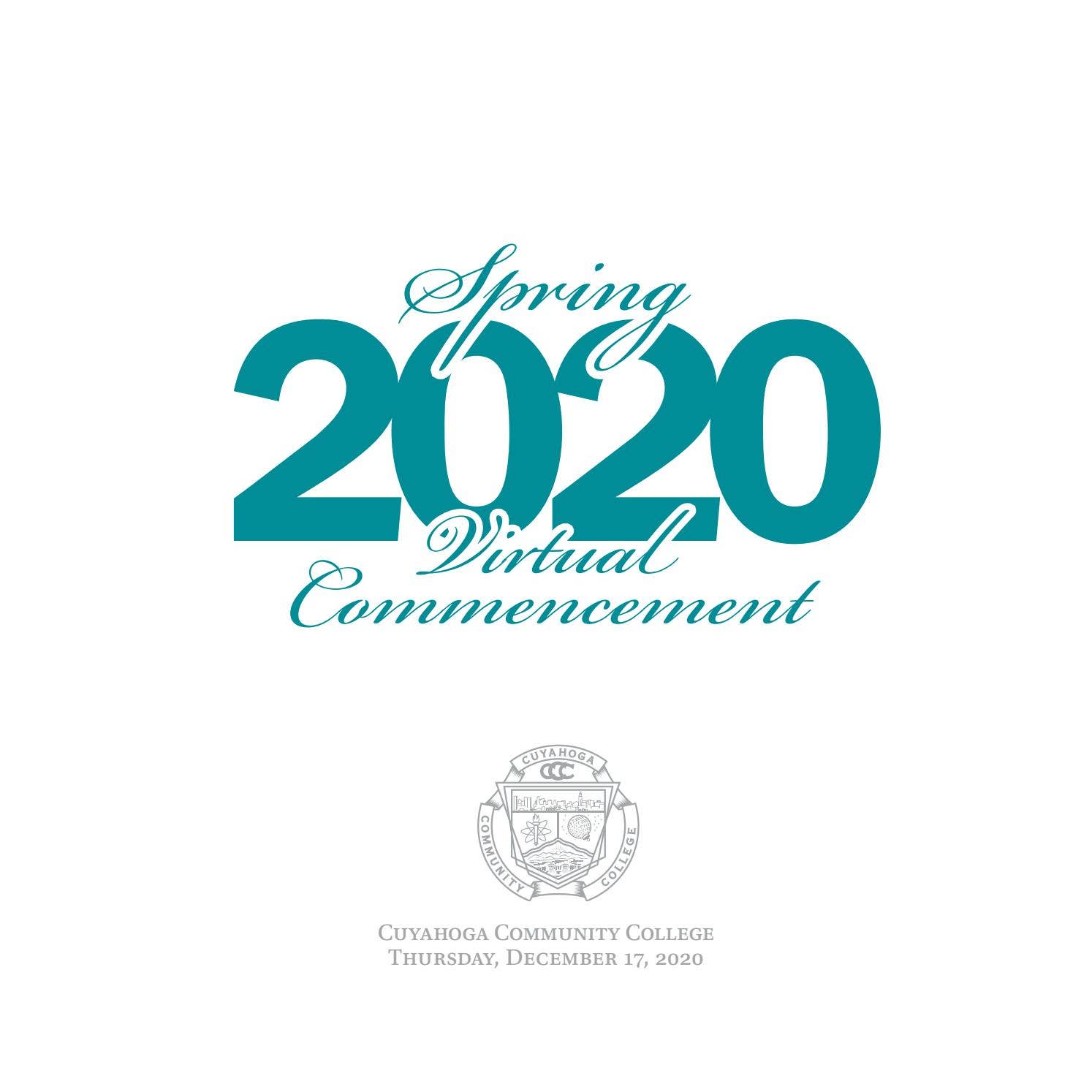 2020 Spring Commencement Program by Cuyahoga Community College - Issuu