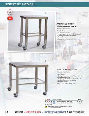 Health Care Logistics Scientific Medical 家具目录 from , Inc. 2020 第 12 页