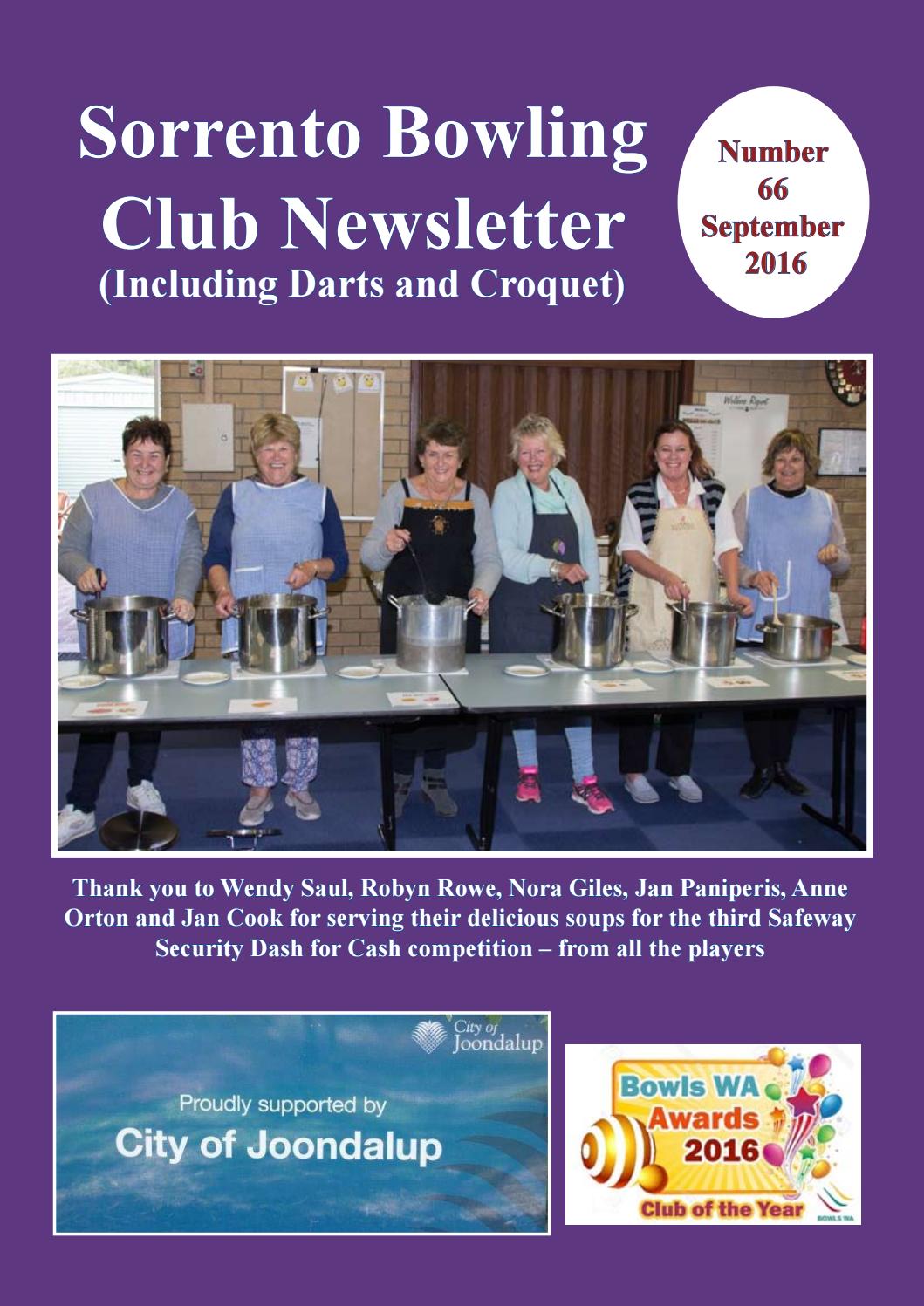 Sorrento Bowling Club Magazine Issue 66 September 2016 by Sorrento Bowling  Club - Perth WA - Issuu