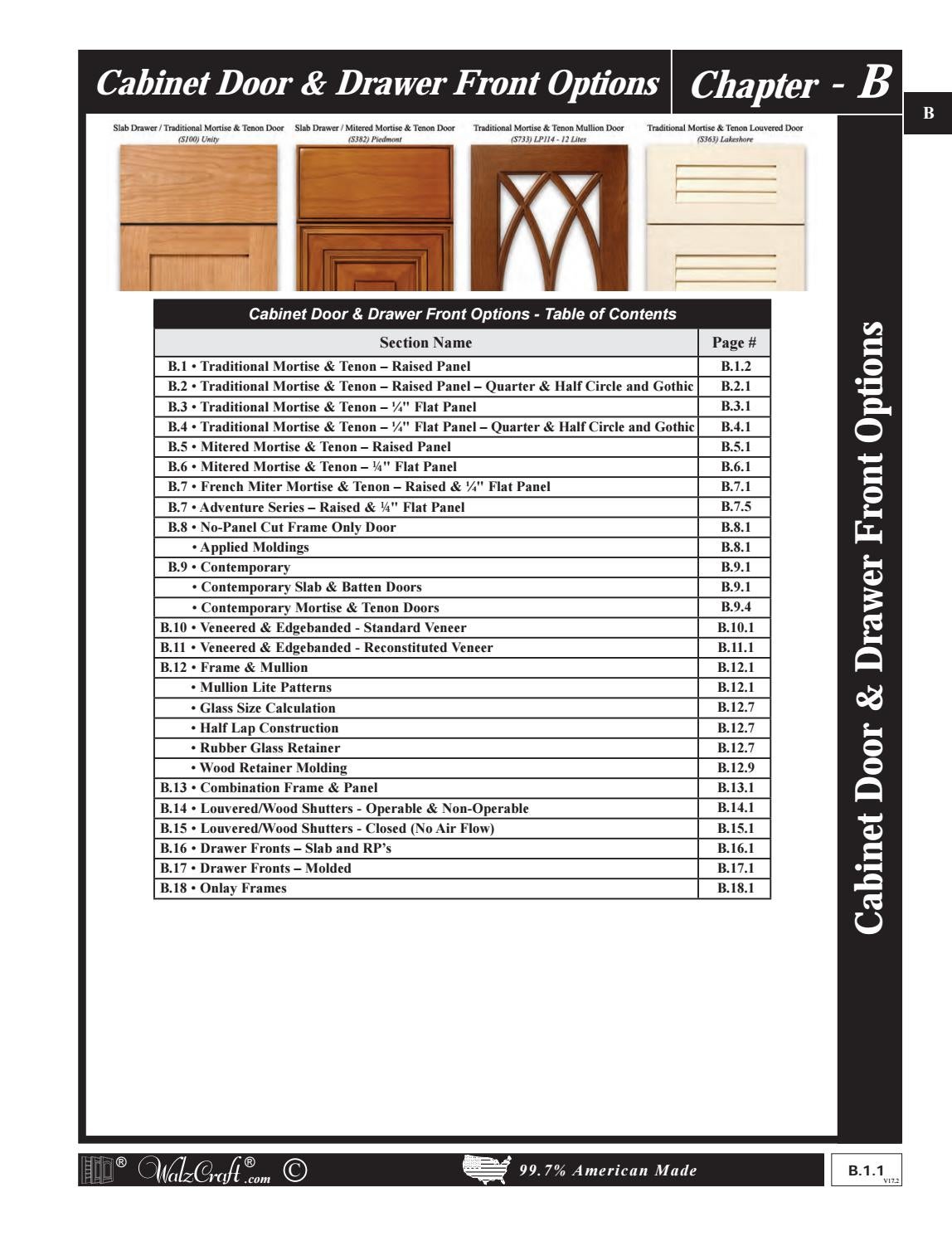 Chapter B Door & Drawer Front Options by WalzCraft Issuu