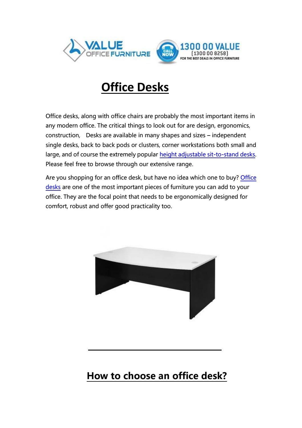 Buy Modern Office Desks For Your Workstation Value Office Furniture