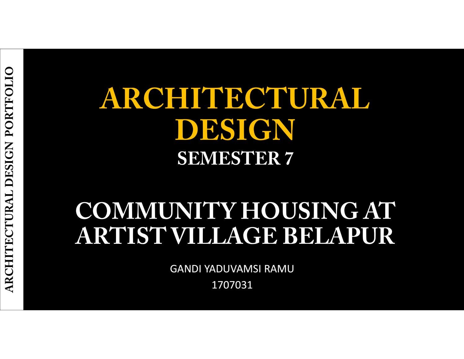 ReDesigning of Community housing Artist Village Belapur by Yadu