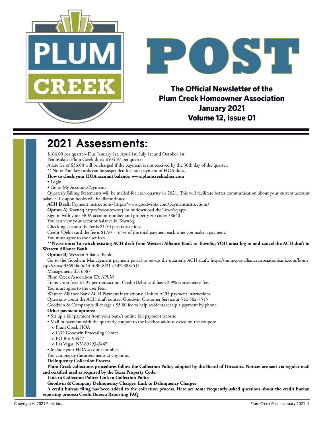 Plum Creek - January 2021 by Peel, Inc. - Issuu