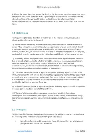CERTIKIT - GDPR Implementation Guide V7 by CertiKit Limited - Issuu