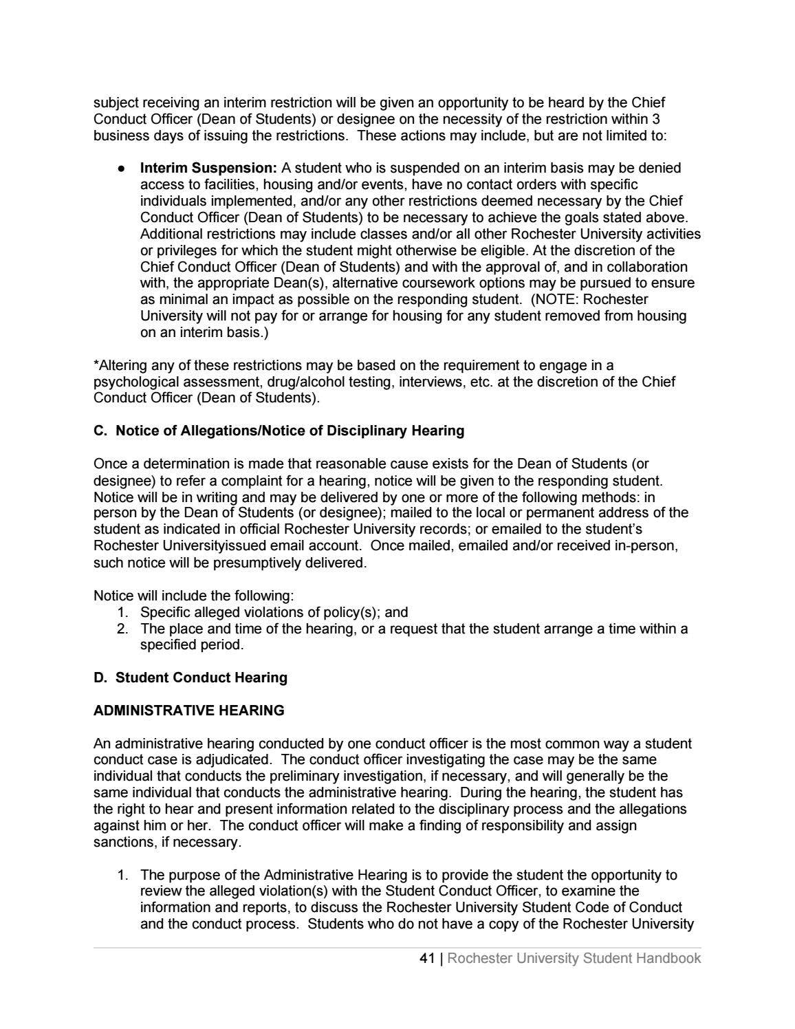 Rochester University 2020-21 Student Handbook by Rochester Christian ...