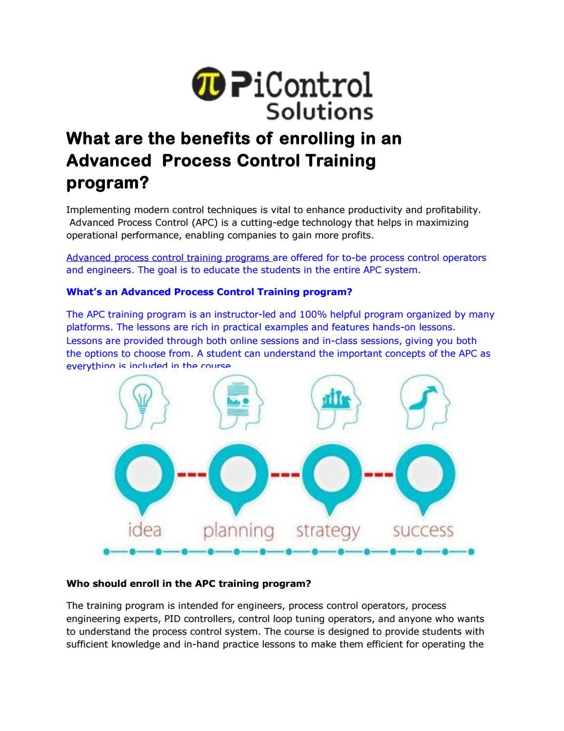 Benefits of Enrolling in an Advanced Process Control Training program ...