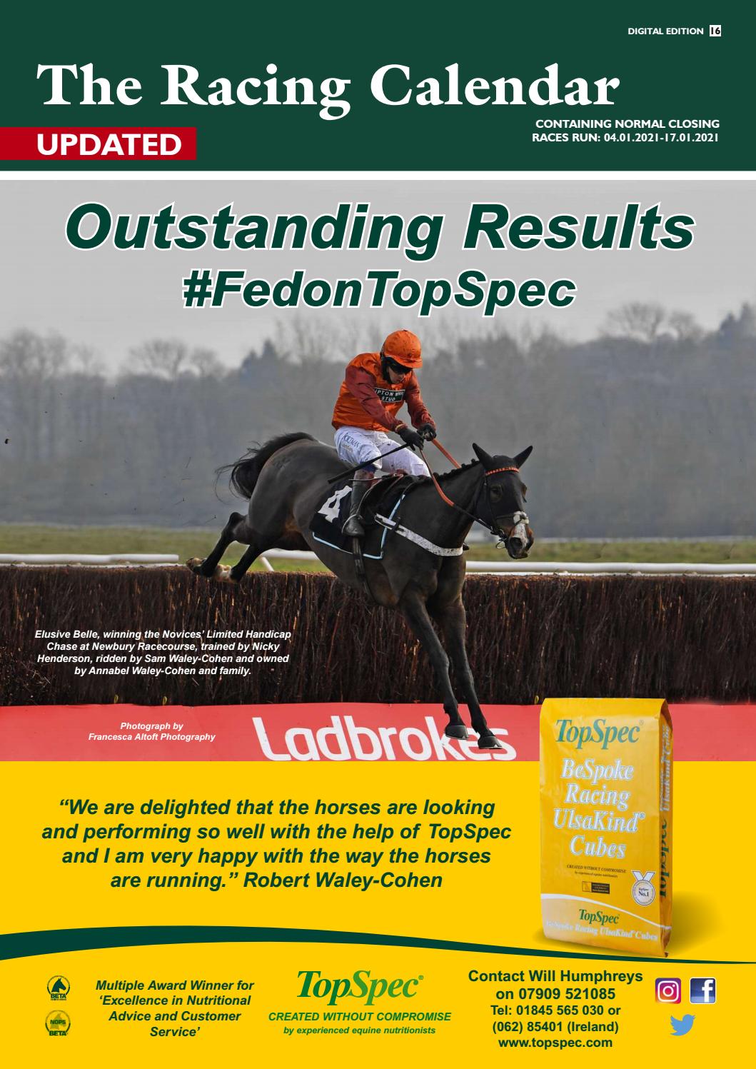 Racing Calendar 4th 17th January 2021 By Weatherbys Issuu