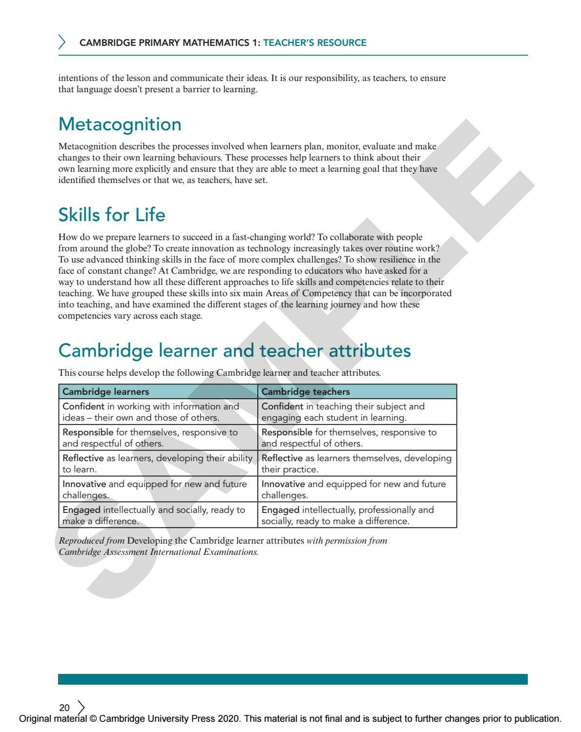 Primary Mathematics Teacher's Resource 1 Sample by Cambridge ...