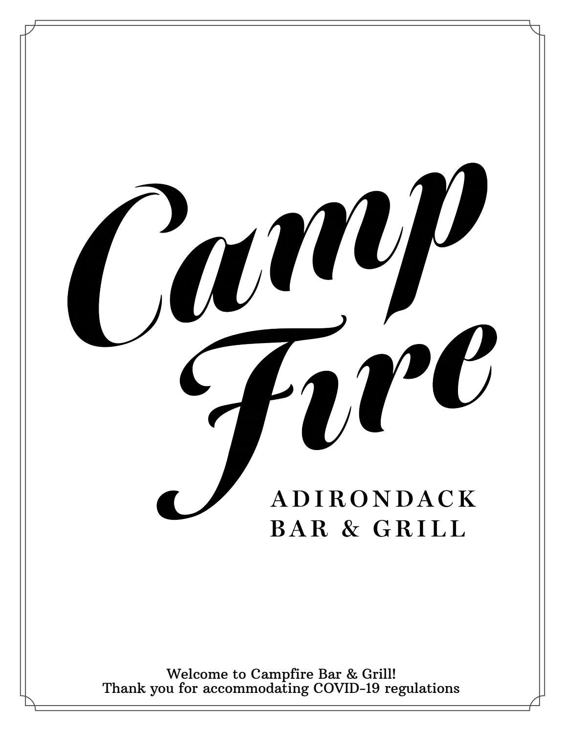 January 2021 Beverage Menu Campfire Adirondack Grill + Bar by Roedel