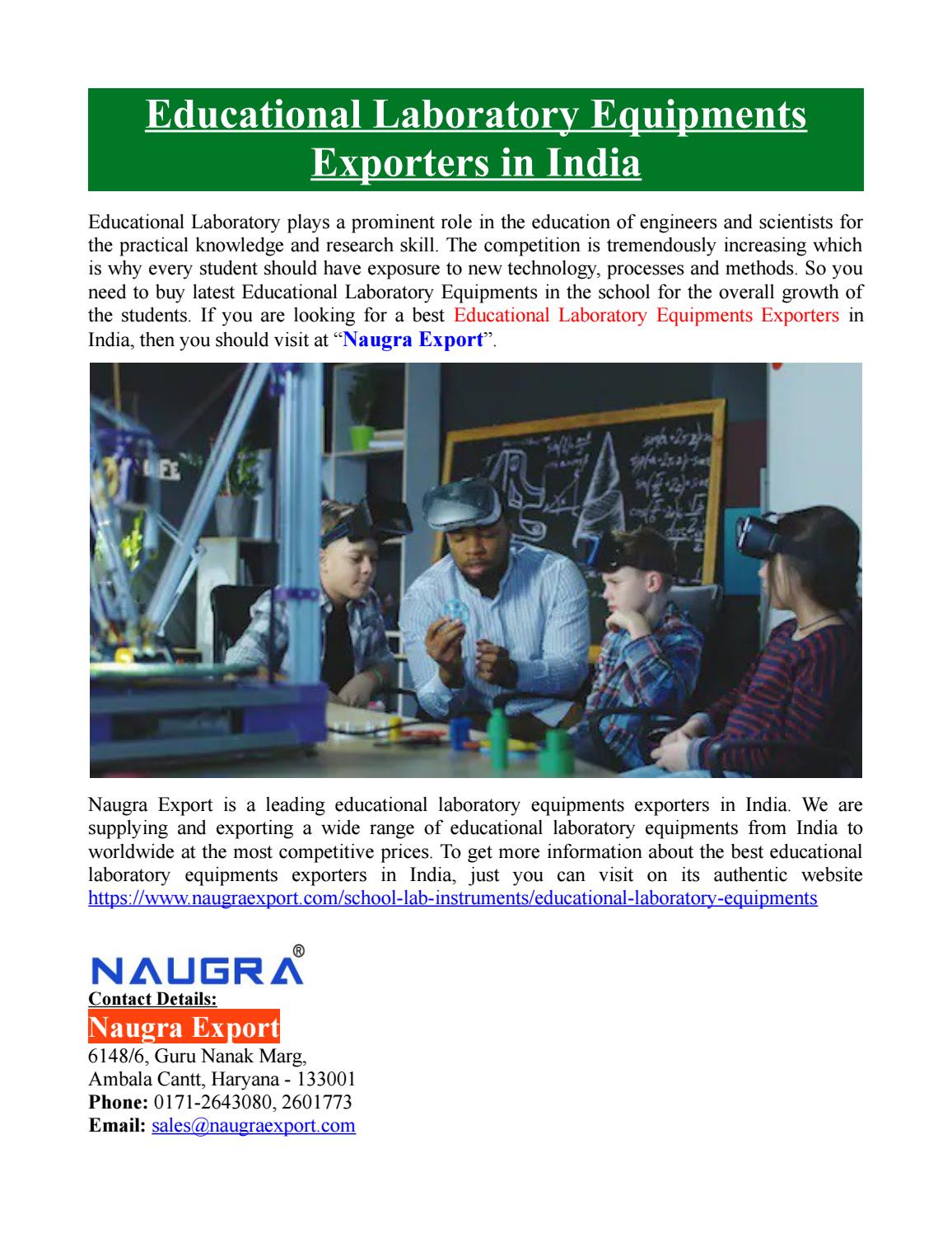 Educational Laboratory Equipments Exporters by Naugra Export - Issuu