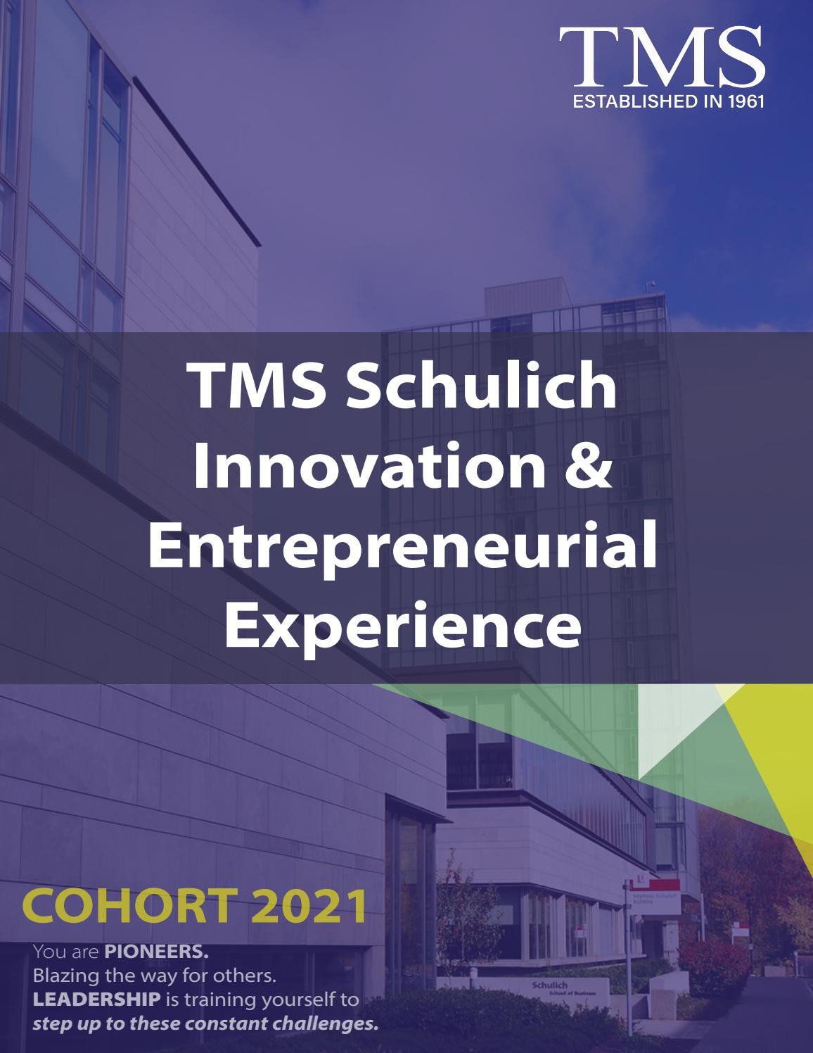 Tms Schulich Innovation Entrepreneurial Experience By Tms Issuu Tms Schulich Innovation Entrepreneurial Experience By Tms Issuu