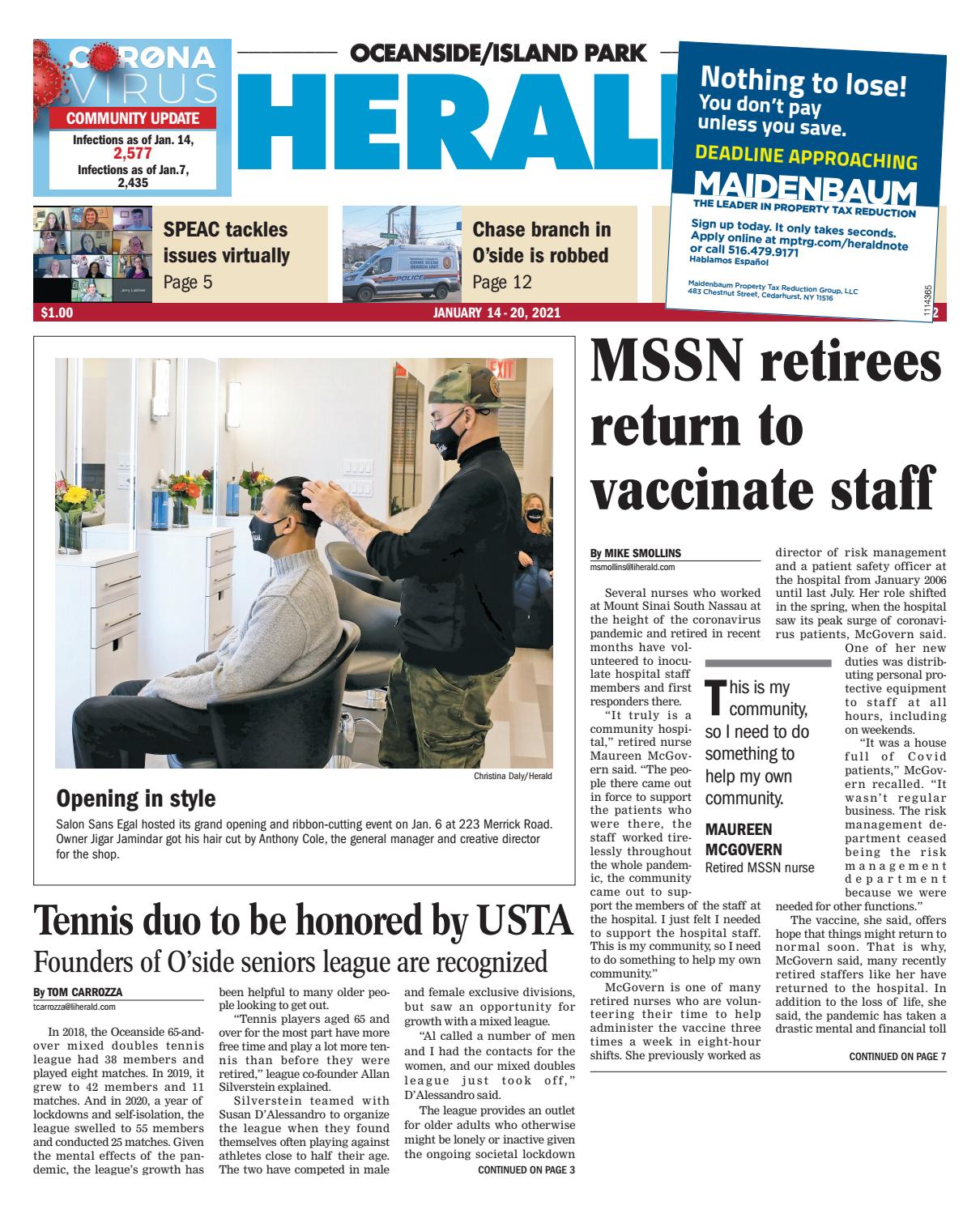 Oceanside Island Park Herald 01 14 2021 By Richner Communications Inc Issuu
