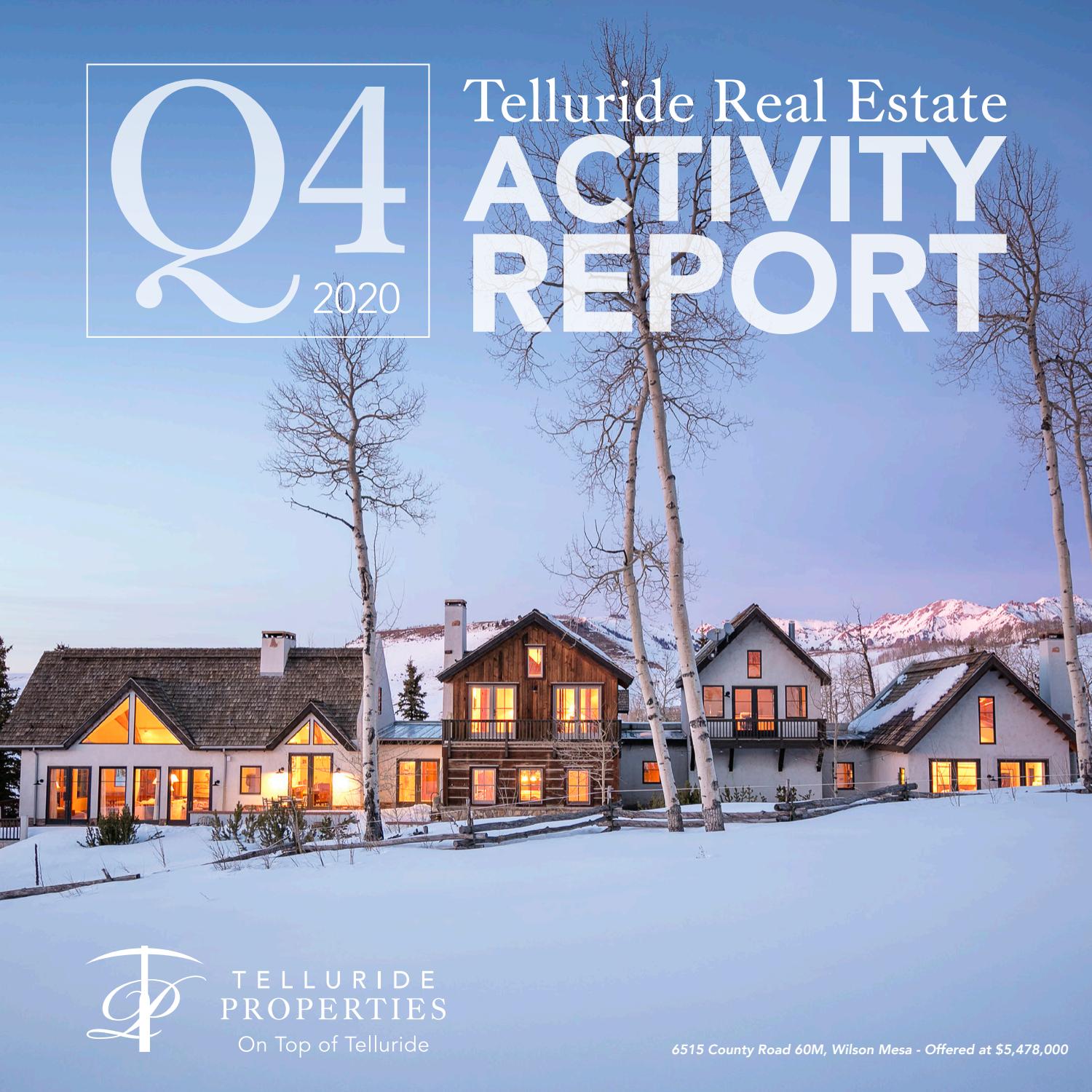 2020 Telluride Real Estate Activity Report Q4 Telluride Properties by