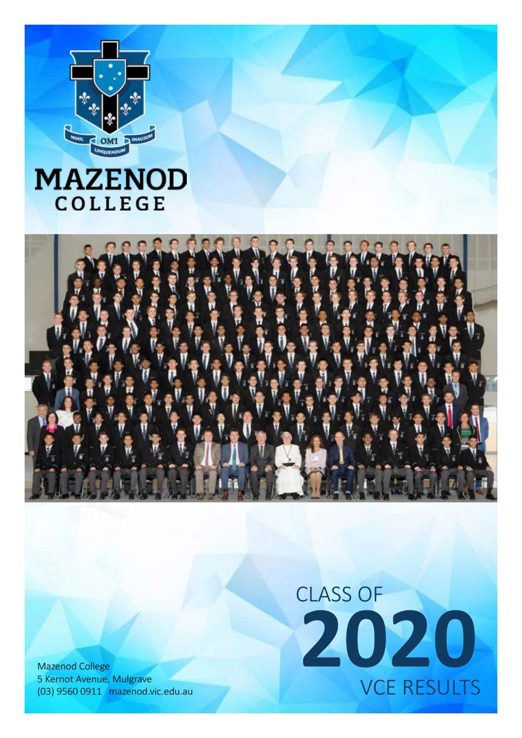 Vce Results By Mazenodcollege Issuu
