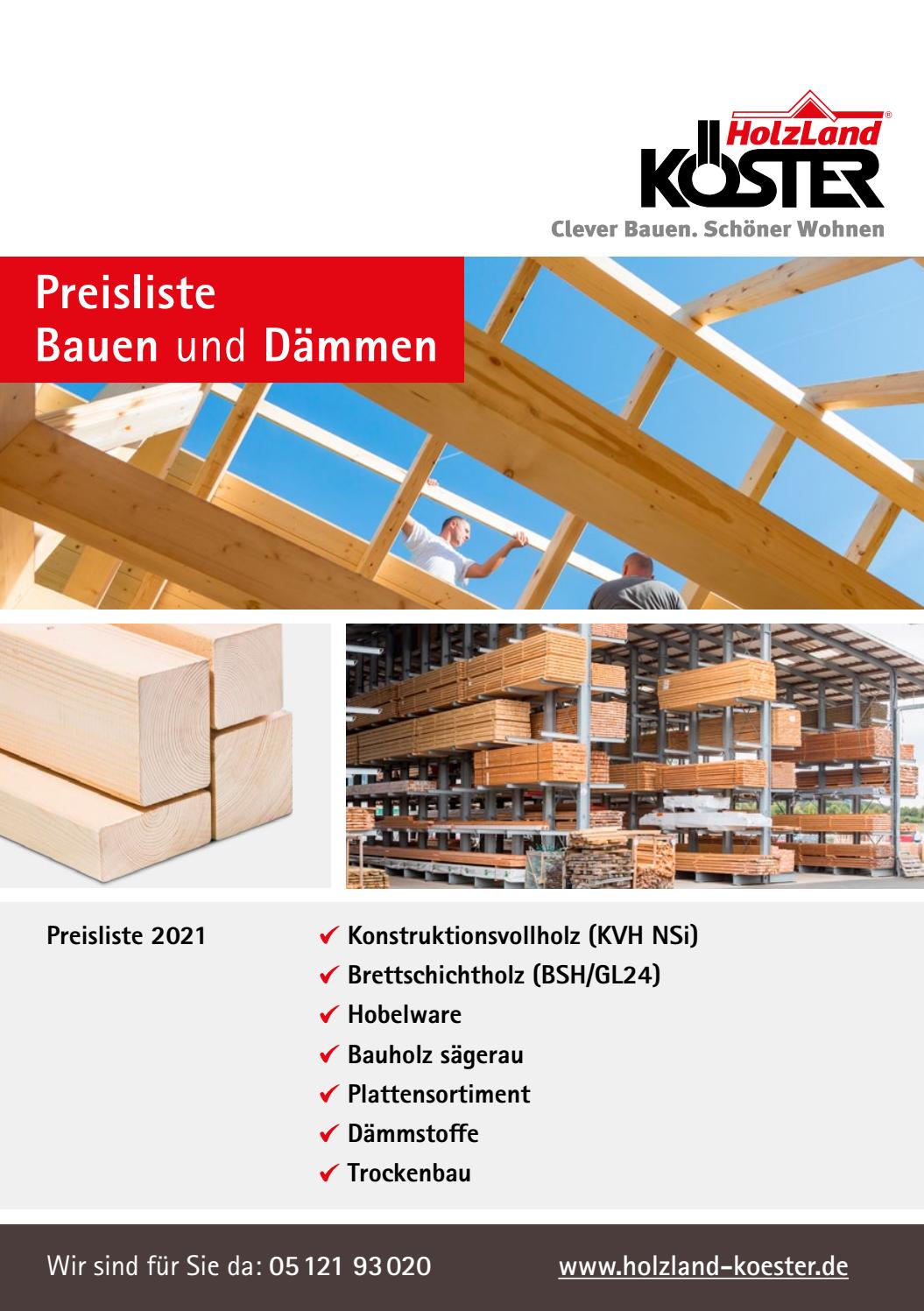 Bauen Und Leben Preisliste