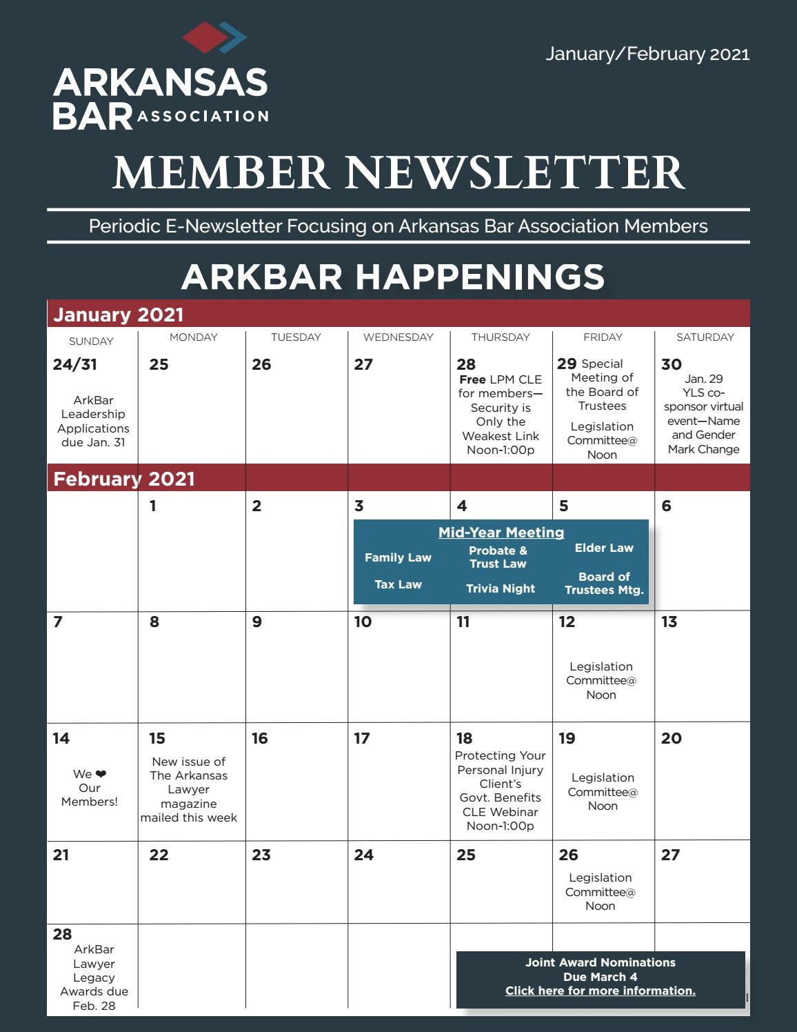 Member Newsletter January/February 2021 by Arkansas Bar Association - Issuu Member Newsletter January/February 2021 by Arkansas Bar Association - Issuu