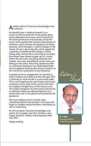 EXECUTIVE KNOWLEDGE LINES December 2020 第 3 页