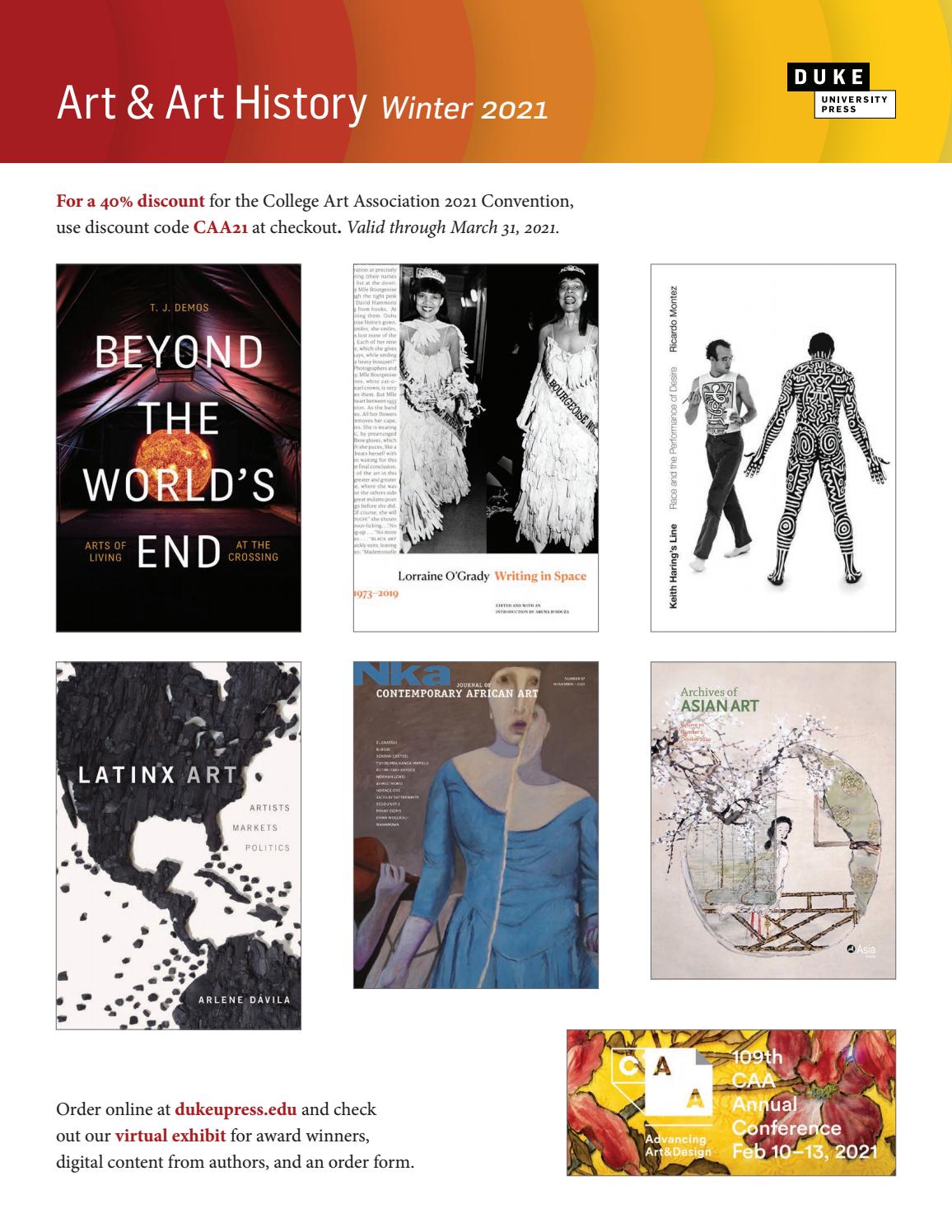 Duke University Press Art and Art History Catalog Winter 2021 by Duke