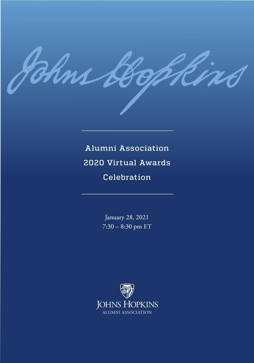 Johns Hopkins University Alumni Association 2020 Virtual Awards