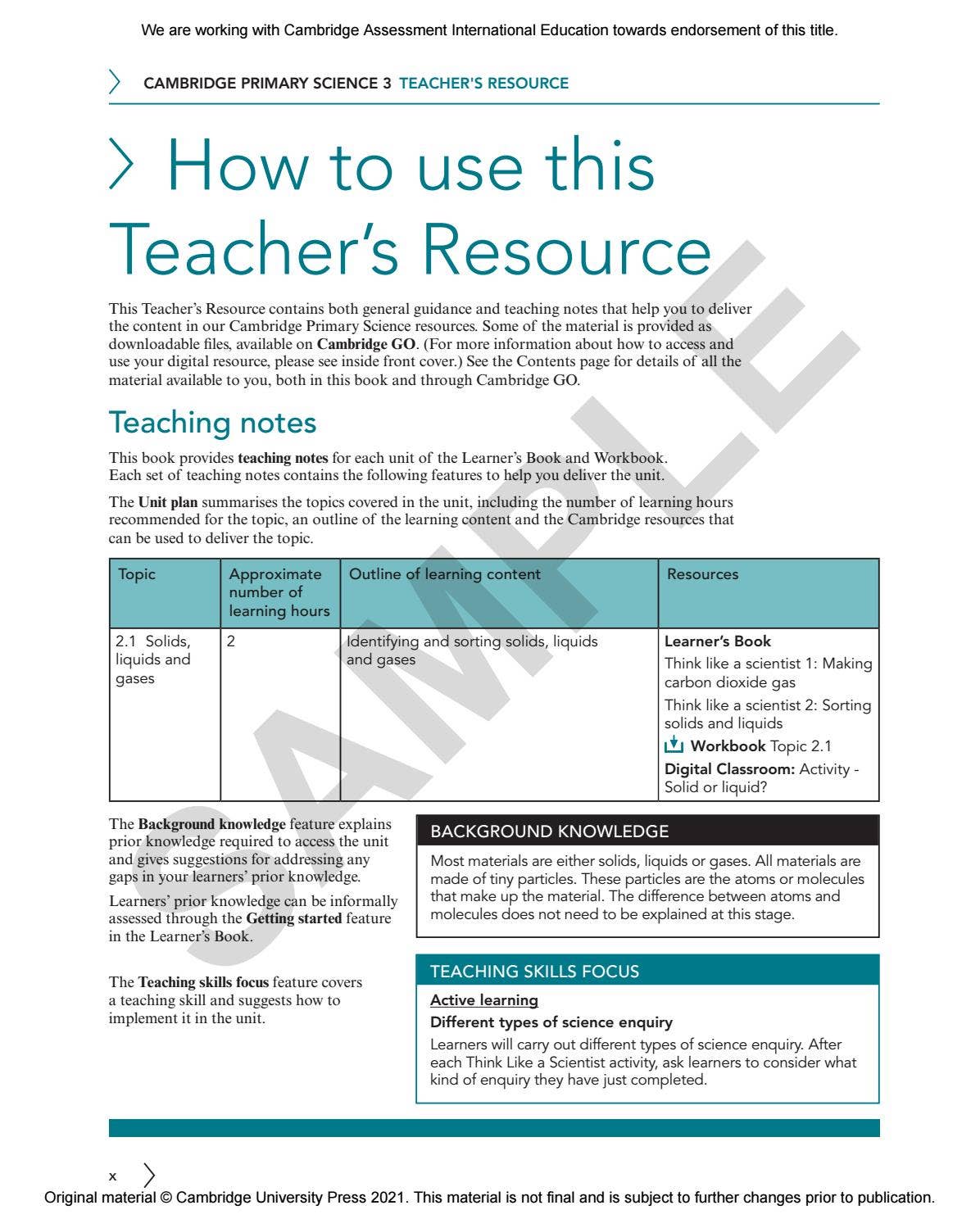 Primary Science Teacher’s Resource 3 Sample by Cambridge International ...