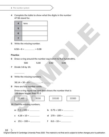 Primary Mathematics Workbook 5 Sample by Cambridge International ...