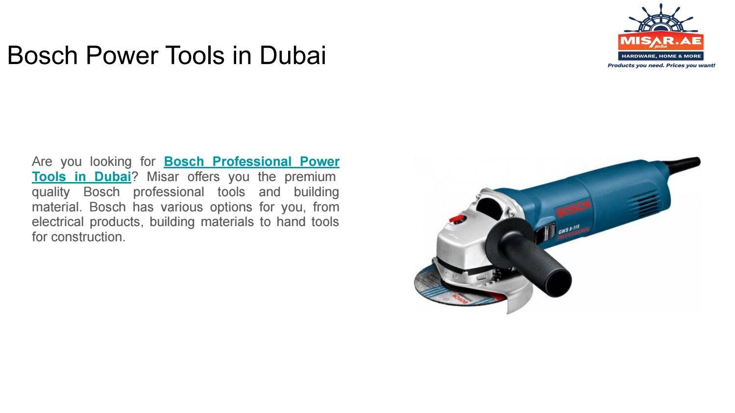 Bosch Power Tools in Dubai by Misar Trading - Issuu